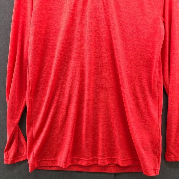 Under Armour Long Sleeve T-Shirt Mens S Hooded Red Henley Heatgear Loose - Picture 4 of 12